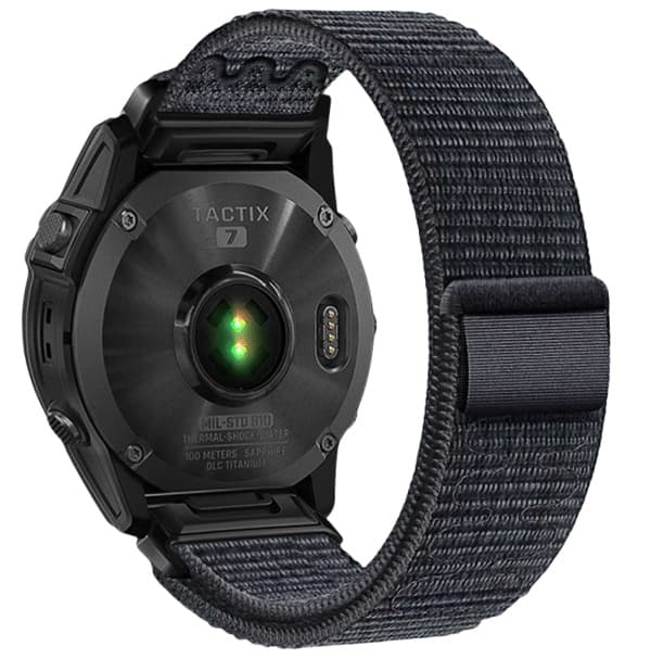 Garmin Fenix 5/6/7X Pro Nylon borrelåsstropp, 22mm 26mm
