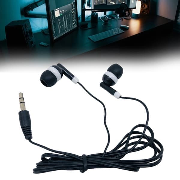 3,5 mm in-ear kablede hovedtelefoner til smartphone, kraftfuld lyd, bas, støjreducerende multifunktionelle hovedtelefoner, hvid White