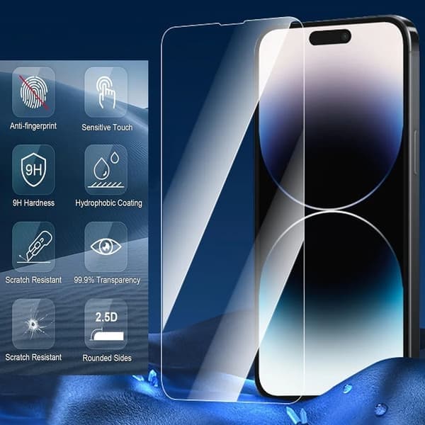 Skjermbeskytter i herdet glass for iPhone 16 Plus, High Definition For iPhone 16 Plus High Definition