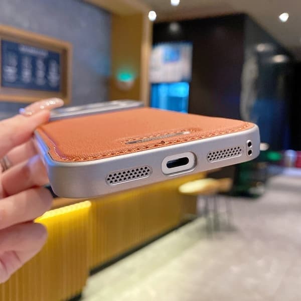 Lædercover til iPhone 12 Mini, MagSafe-kompatibelt, Magnetisk, Brun Brown iPhone 12 mini