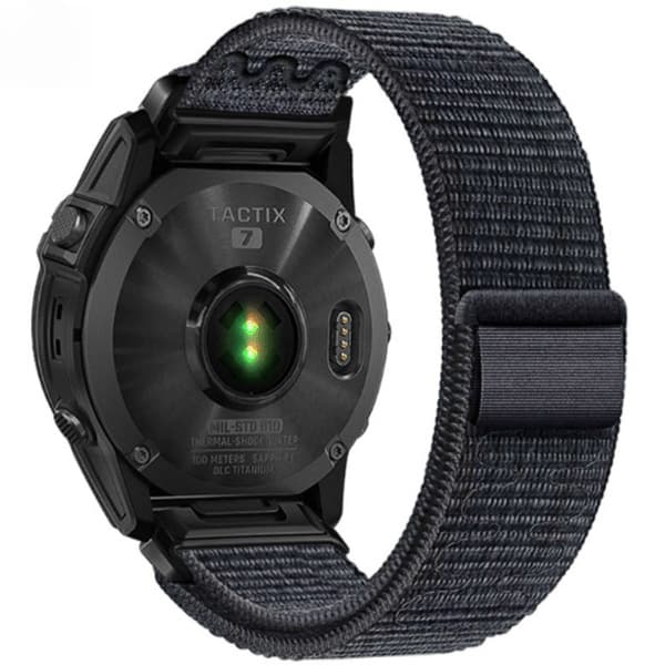 Garmin Fenix 5/6/7X Pro Nylon borrelåsstropp, 22mm 26mm