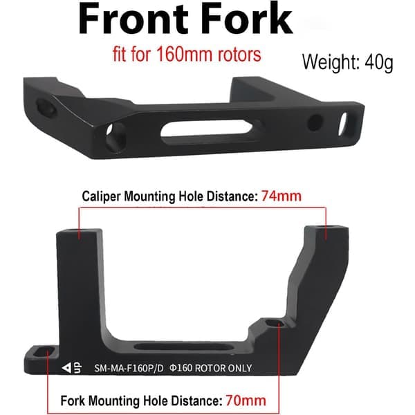 SM-MA-F160P/D R160P/D Flat Mount til Post Mount Bremsekaliperadapter for 160 mm Rotor Skivebrems FM til PM Foran front