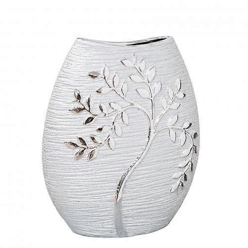 Teksturert Sølvgren Oval Vase 24cm