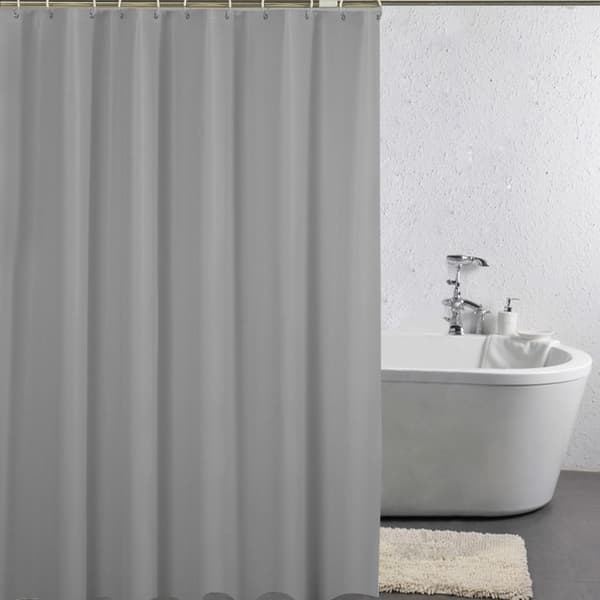 PEVA duschdraperi med metallöljetter, grå bredd 240 x höjd 200, bredd 180 x höjd 180 Width 180 x height 180