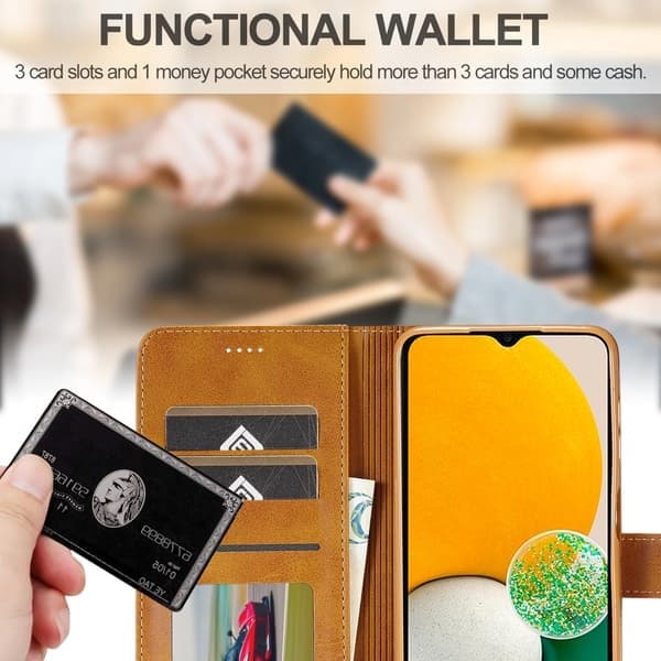 Læder-pung-etui til Samsung Galaxy A06, Gul LCxnw Yellow LCxnw for A06