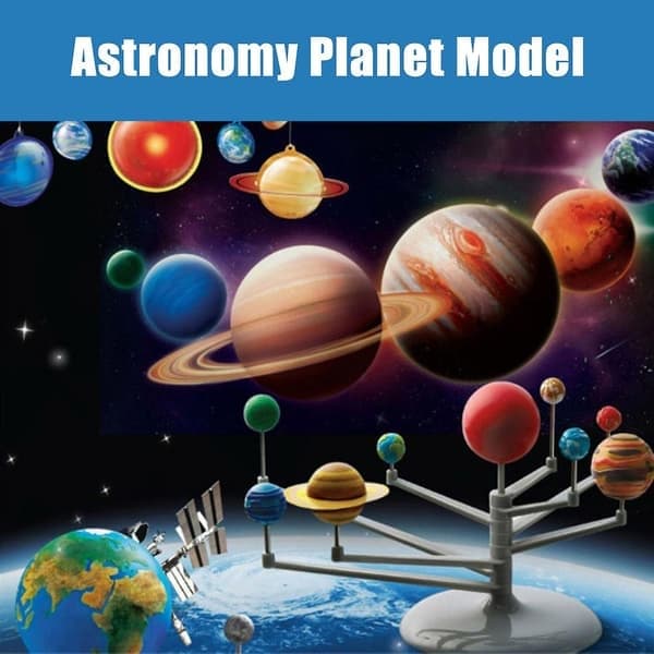 Planetarium Solsystem DIY Vitenskap Astronomi Planetmodell Selvlysende STEM Pedagogisk Leketøy