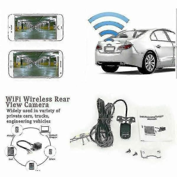 Bil Kamera 1080p HD Ryggekamera Wi-Fi Trådløst Bil Ryggekamera for iPhone Android