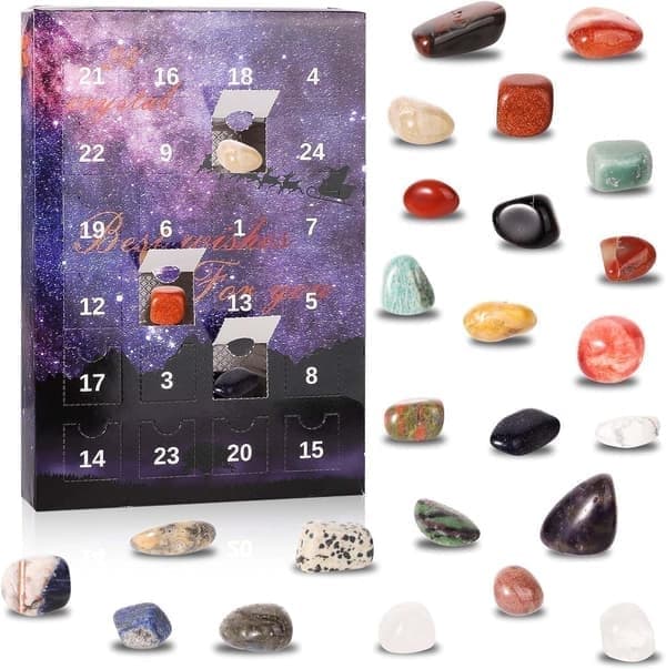 Adventskalender för barn med 24 stenar Julnedräkningskalender, Julklapp för barn, flickor, Sten-4 Stone-4