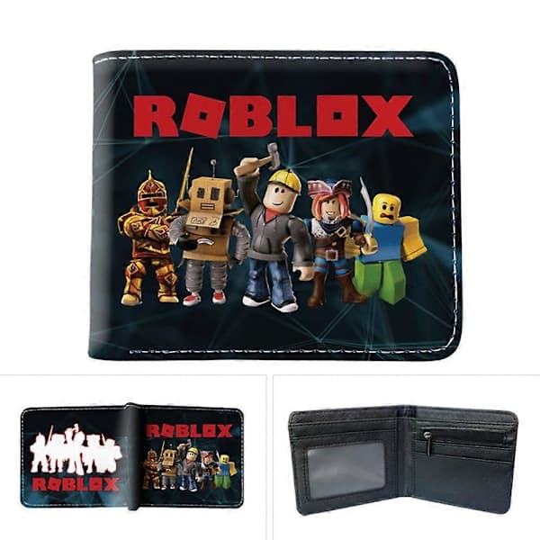 Roblox PU Läderplånbok för Barn, Pojkar och Flickor, Kort Plånbok med Myntficka