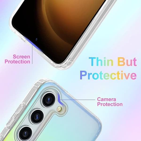 Søtt deksel til Samsung Galaxy S23, kompatibelt med MagSafe, glitrende jentete regnbue magnetisk beskyttelsesdeksel, blå rosa Gradient Blue & Pink
