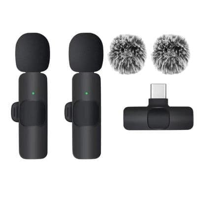 Trådløse Lavalier-mikrofoner for Android USB-C, Clip-on Lavalier-mikrofoner med støydemping, Vlog, Live, Intervju