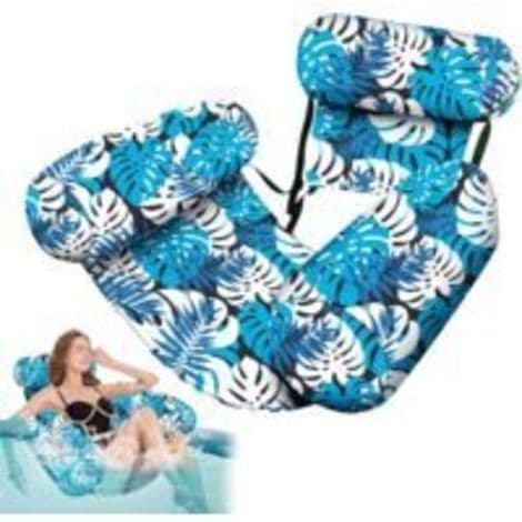 Oppustelig poolhængekøje, flydende madras, ultra-oppustelige poolnudler, med luftpumpe