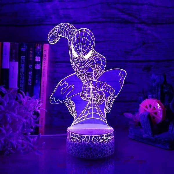SBSG Spiderman 3D nattlampe Marvel Actionfigur Spider Man nattlampe