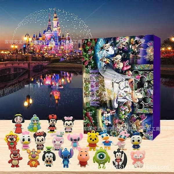 Julekalender - 24 nedtælling Disney søde Mickey-pynt, Mickey Mouse håndlavede blindkasse-dukkedekorationer DisneyG