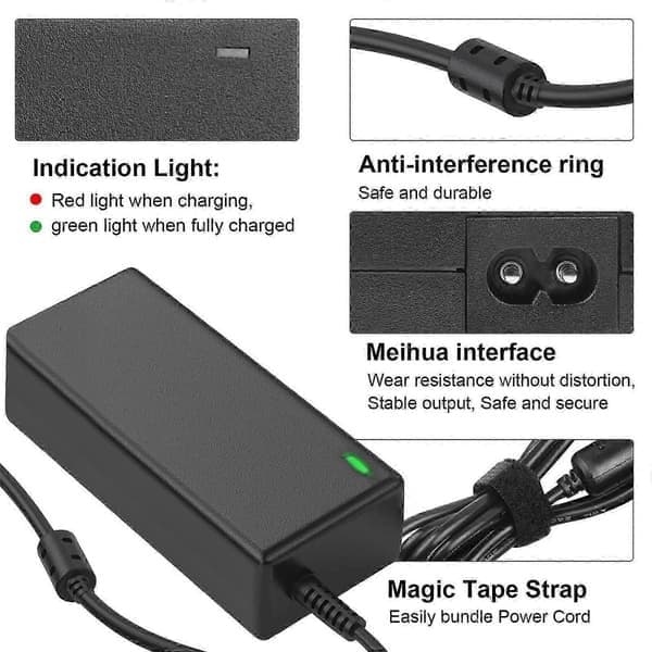 42V 2A Smart Batterilader for 36V 2A Elsykkelbatteri Rask Lading EU