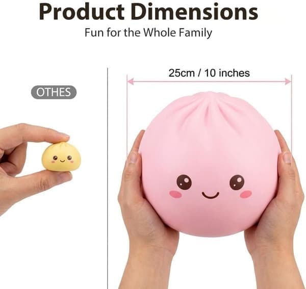 Dumpling Cute Squishy Storlek, 4/6/10 tum Mjuk Långsamt Stigande Boll, Dumpling Cute Squishy för Skrivbord Kontor Hem Studier Vuxna
