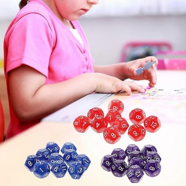 10 st 12-sidiga tärningar D12 Polyhedral tärningar Familjefest RPG Brädspel Tillbehör, C C