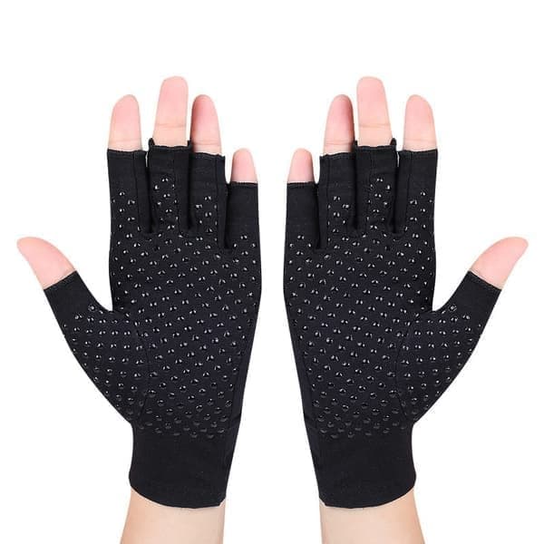 Kompressionshandsker uden fingre, 1 par sort S, sort Black