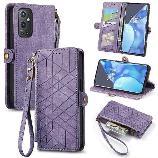 OnePlus 9 Pro Flip Plånbok Läderfodral Business Stil Stötsäkert Skydd Purple