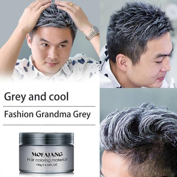 Mofajang 9 farver Unisex Hårfarve Voks Mudder Styling Creme DIY Farvning (Grå)