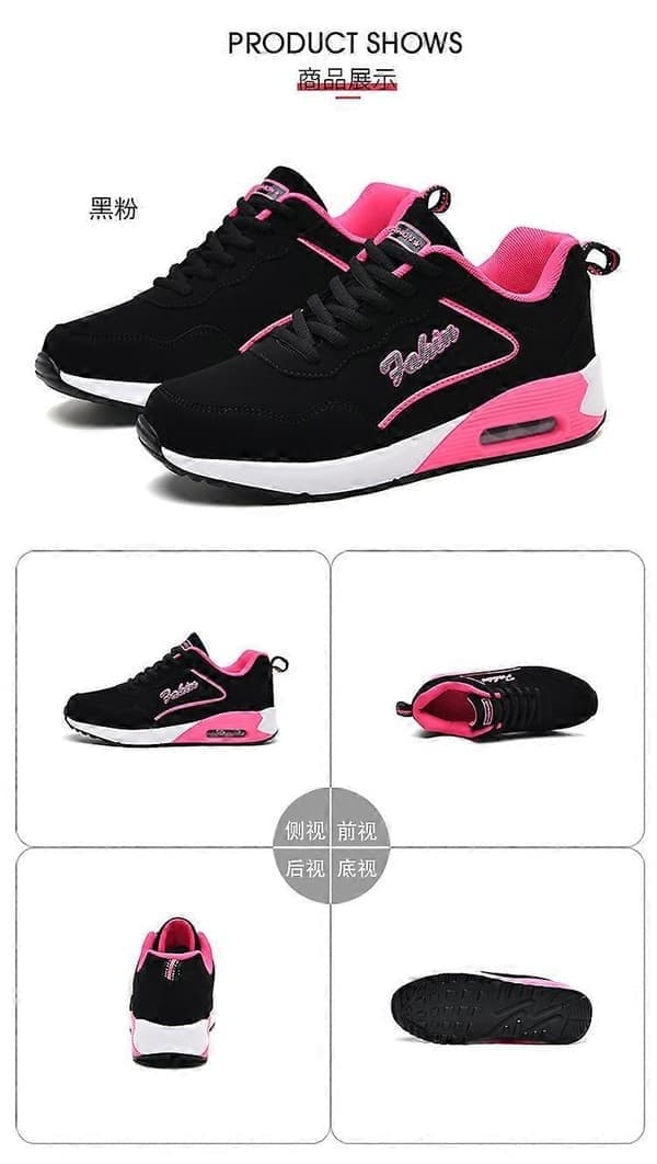 Löparskor för kvinnor, andningsbara sneakers med luftkudde