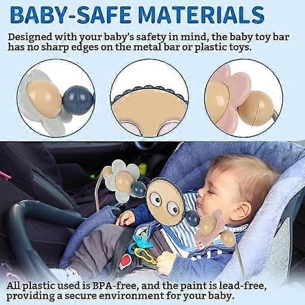Lekebue til babygym, lekebue med rulleøyne til barnevogn