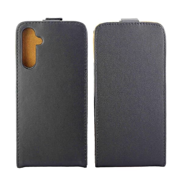 Vertikalt vikbart läderfodral - korthållare, skyddande stativtelefonfodral Black For Samsung Galaxy A34 5G