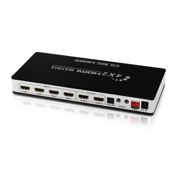 HDMI Matrix 4x2 -kytkin/jakaja UHD 4K2K 3D EDID-toiminnolla