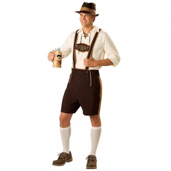 Herrarnas tyska bayerska Oktoberfest-kostymset, storlek L L