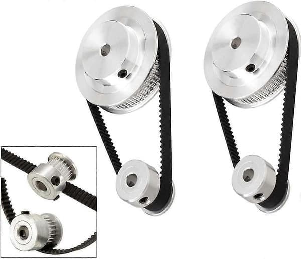 2 stk. synkront hjul 20 60 gear bore aluminium tandremsskive Gt2 tandremsskivesystem hardwareværktøj 3D-printertilbehør (6 stk.)