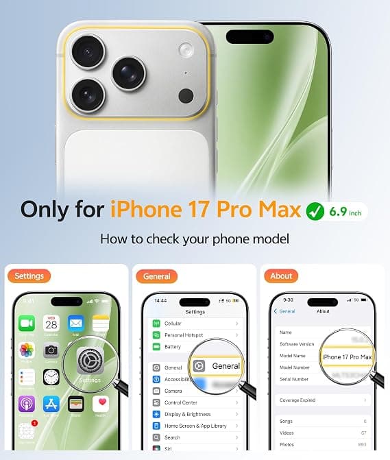 FNTCASE til iPhone 17 Pro Max-deksel med skjermbeskytter, kompatibel med MagSafe, gjennomskinnelig matt, full kamerabeskyttelse, støtsikker Light Moss