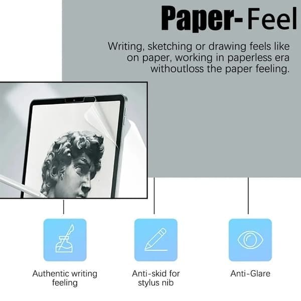3-pack Pappersliknande skärmskydd kompatibelt med iPad 10:e 9:e generationen 8 7 6 Air 5 4 Pro 11 12.9 10.5 9.7 Mini 5 6 13 2024, 9:e 8:e 7:e 9th 8th 7th