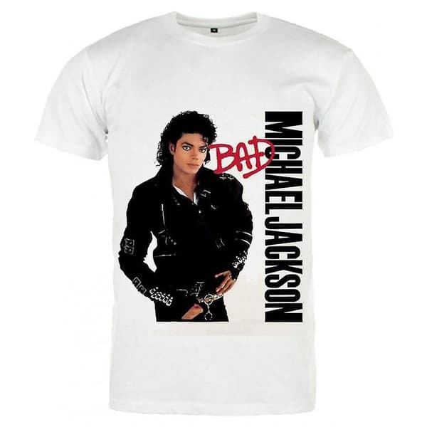 Vintage T-paita Valkoinen T-paita Retro 90-luvun Michael Jackson Bad | White S