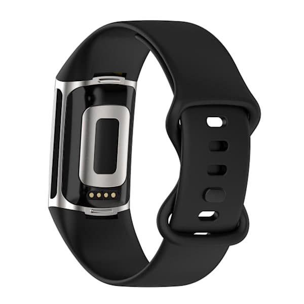 Silikonrem til Fitbit Charge 5 og Charge 6 Svart M Svart M M