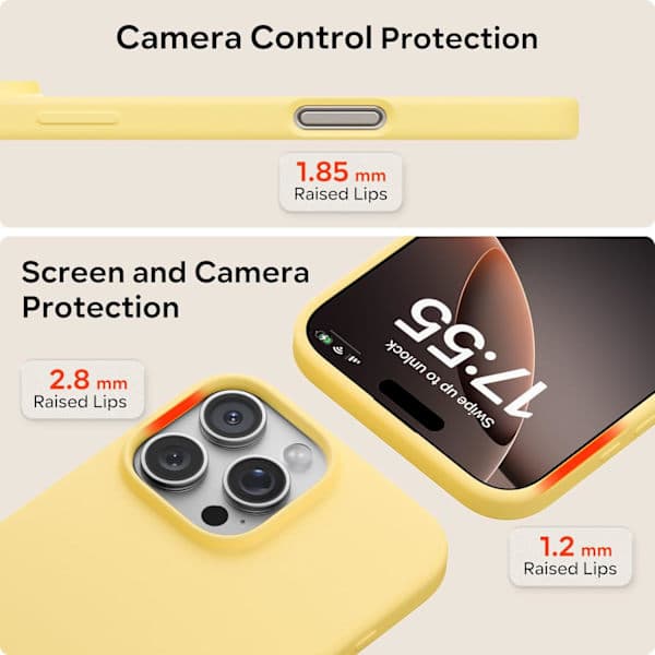 iPhone 16 Pro Deksel Flytende Silikon, Støtsikkert Deksel Kompatibelt med iPhone 16 Pro Deksel Mykt, Full Beskyttelse Deksel (Gul) Gul iPhone 16 Pro Yellow iPhone 16 Pro