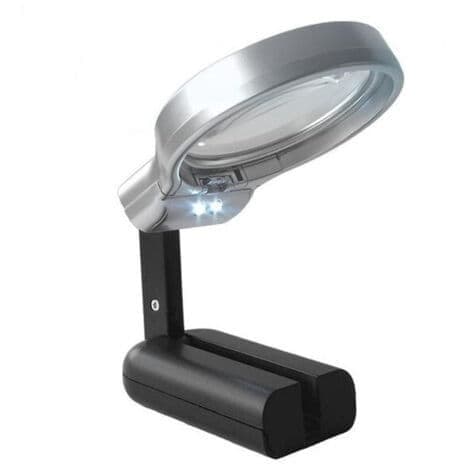 Mini 3-i-1 Lomme Lupe med Sammenleggbar LED-lampe for Lesing, Klokker og Klipp