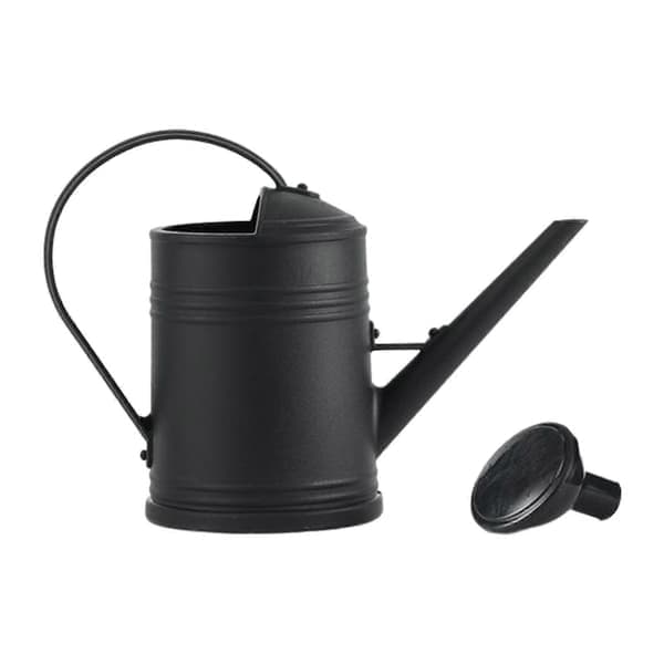 2000 ml vandkande, matteret, buet håndtag, dekorativ praktisk kande til græsplæne, sort Black