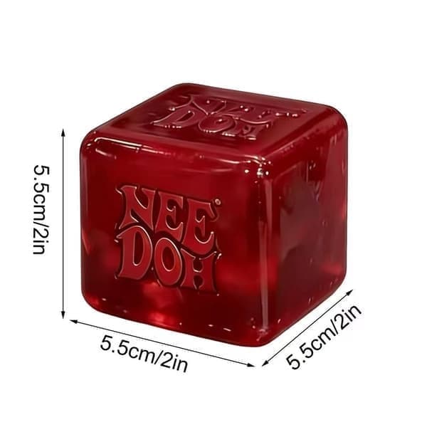 Stressaflastende legetøj Nee Doh Dreamy Water Drop Flow Pattern Square Maltose Klemmelegetøj, Rød red