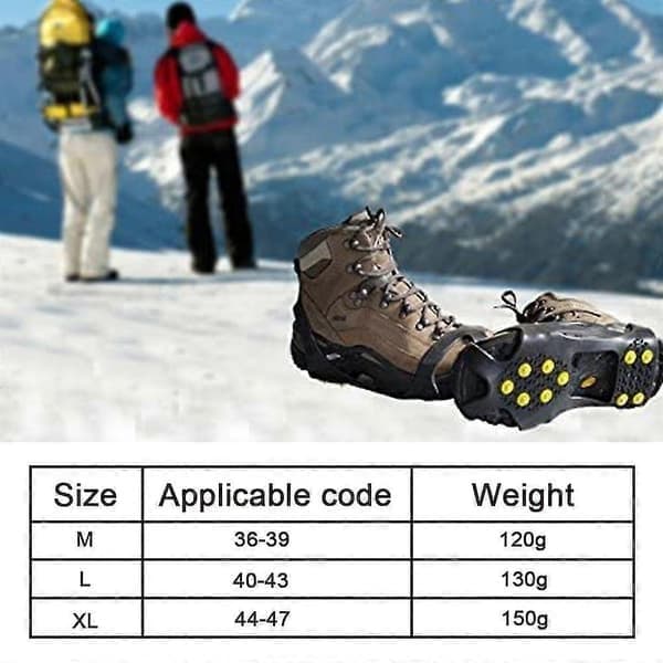 Isgrepp Traction Blocks och Stövlar Gummi Snöskor Spikar Stegjärn XL