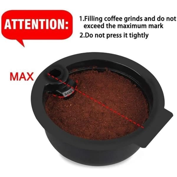Kaffefilter, 180 ml, gjenbrukbart, kompatibelt med Bosch Tassimo, med silikonlokk