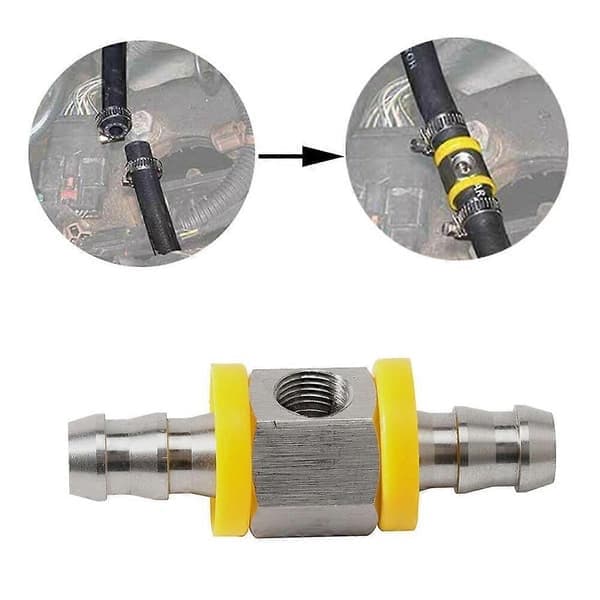 Universal bränsletrycksmätare 1/8 NPT (140 Psi) med 3/8 tums bränsleledning bränsletrycksmätarsensor T