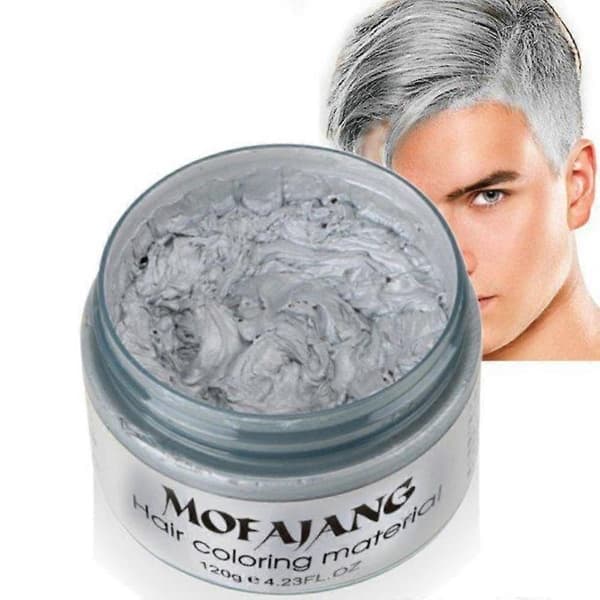 Mofajang 9 farver Unisex Hårfarve Voks Mudder Styling Creme DIY Farvning (Grå)