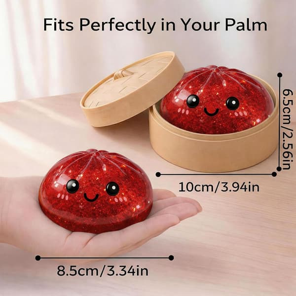 Glitter Dumpling Squishies Mystery Box, Mjuk Dumpling Stressavlastande Sensorisk Leksak för Vuxna (Röd) red