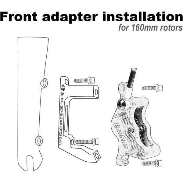 SM-MA-F160P/D R160P/D Flat Mount til Post Mount Bremsekaliperadapter for 160 mm Rotor Skivebrems FM til PM Foran front