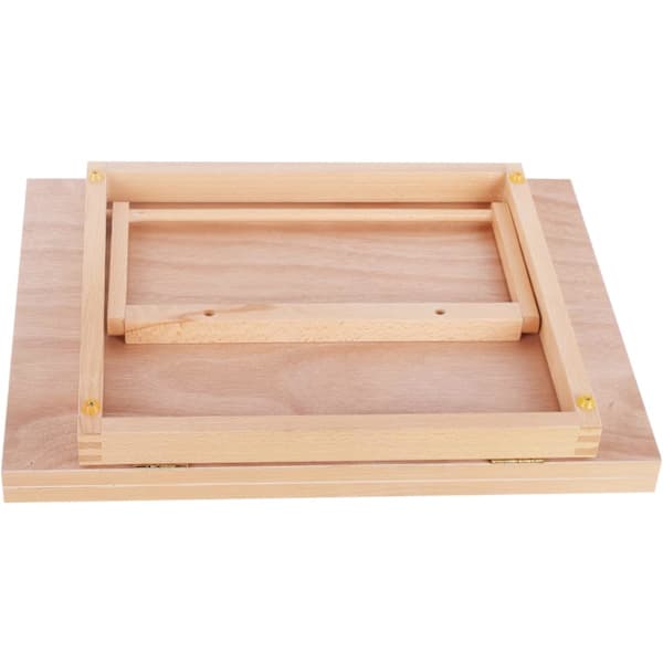 Vippbart tegnebrett og bærbart staffeli – Naturlig trefinish, 45 x 33,5 x 30 cm