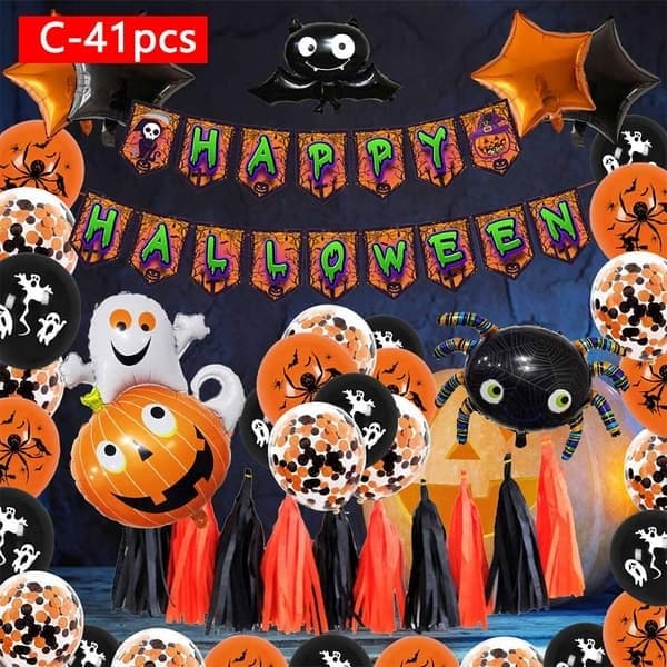 Halloween fest ballon guirlande sæt festartikler, B B