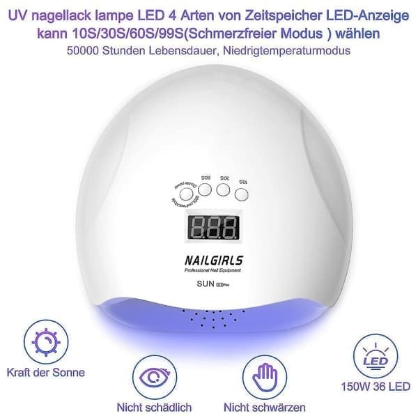 LED UV-kynsilamppu, 150W kynsilamppu LCD-näytöllä kynsilakan kuivaaja
