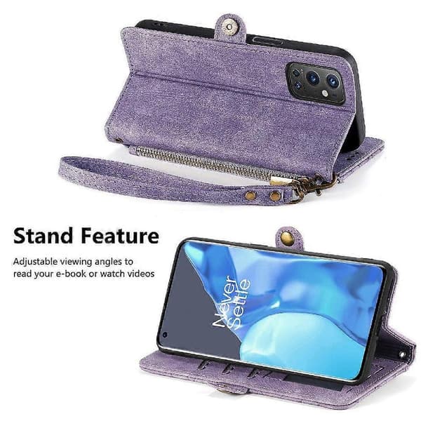 OnePlus 9 Pro Flip Plånbok Läderfodral Business Stil Stötsäkert Skydd Purple