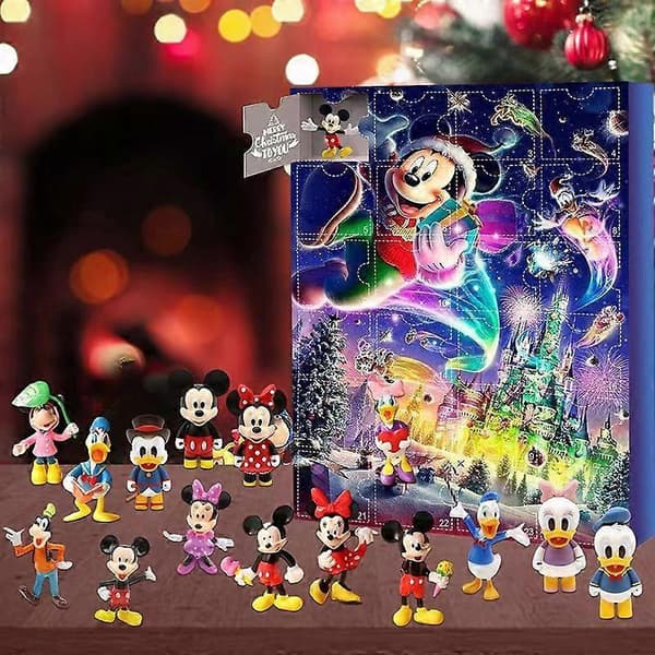 Julekalender - 24 nedtælling Disney søde Mickey-pynt, Mickey Mouse håndlavede blindkasse-dukkedekorationer Disney B