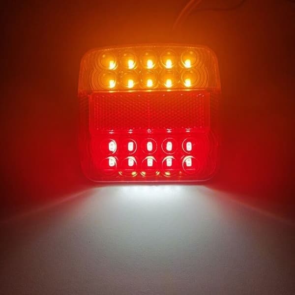 2 X 12V LED tilhengerlys med nummerskiltbelysning, vanntett E-merket bremselys for tilhengere